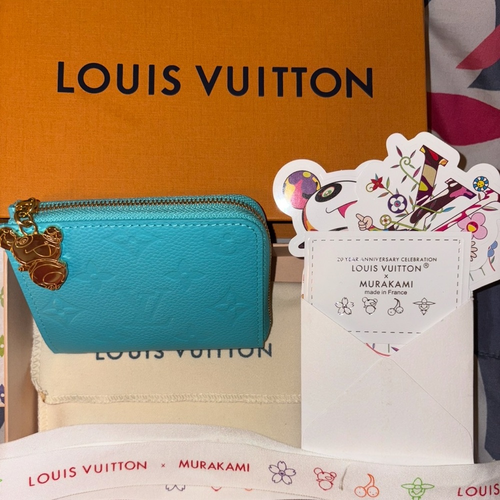 Louis Vuitton Kabira Blue Leather Wallet Zippy Card Wallet New